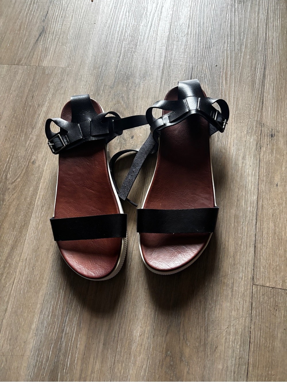 torrid Black and Brown Strappy Ankle Sandals